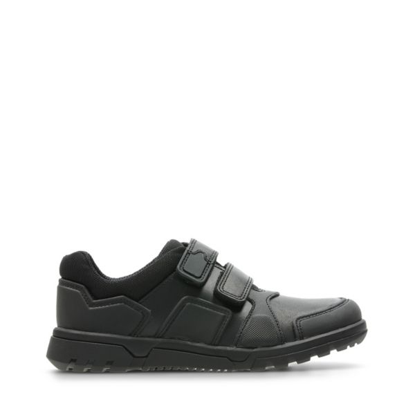 Clarks Boys Blake Street School Shoes Black | CA-5463802